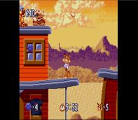 une photo d'Ã©cran de Bubsy in Claws Encounters the Furry Kind sur Nintendo Super Nes